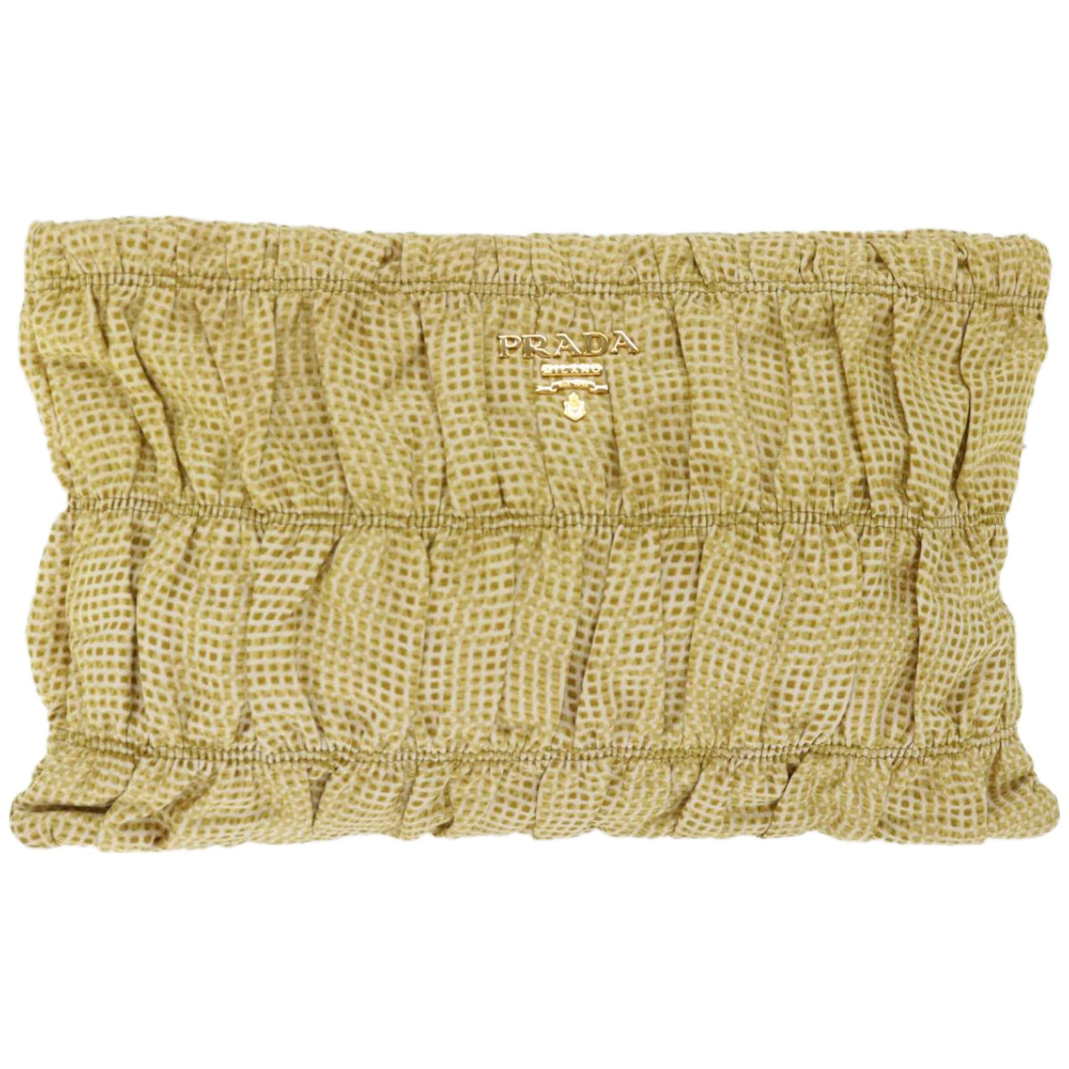PRADA Clutch Bag Canvas Yellow  bs12376