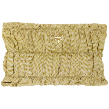 PRADA Clutch Bag Canvas Yellow  bs12376