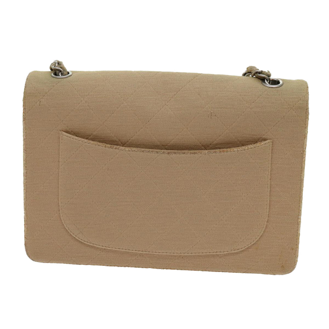 Top Quality Chanel Matelasse Chain Turn Lock Shoulder Bag cotton Beige CC Auth bs13037