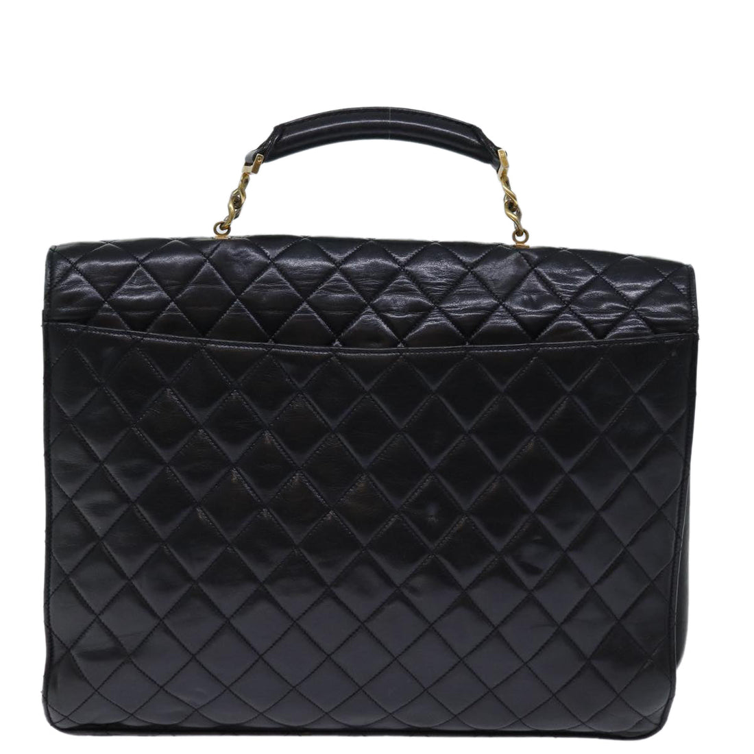 Top Quality Chanel Matelasse Hand Bag Leather 2way Black CC Auth bs13763