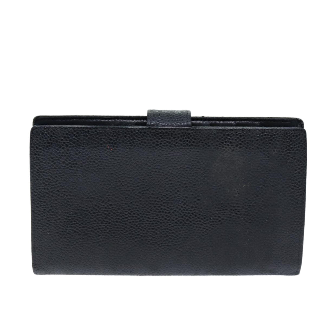 Top Quality Chanel COCO Mark Wallet Caviar Skin Black CC Auth bs14452