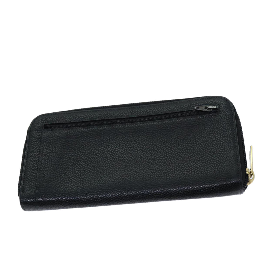 Top Quality Chanel COCO Mark Wallet Caviar Skin Black CC Auth bs14885