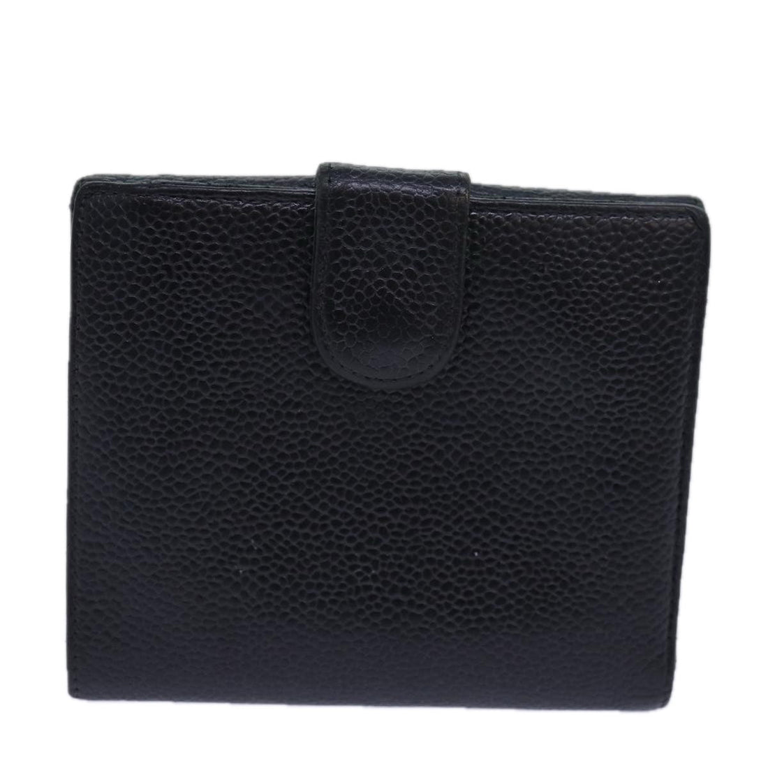 Top Quality Chanel COCO Mark Wallet Caviar Skin Black CC Auth bs15652