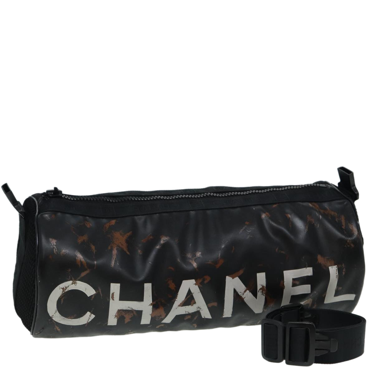 Top Quality Chanel Mini Drum Sports Line Shoulder Bag Patent leather Black CC Auth bs16050