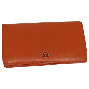 Top Quality Chanel COCO Mark Wallet Leather Orange CC Auth bs16185