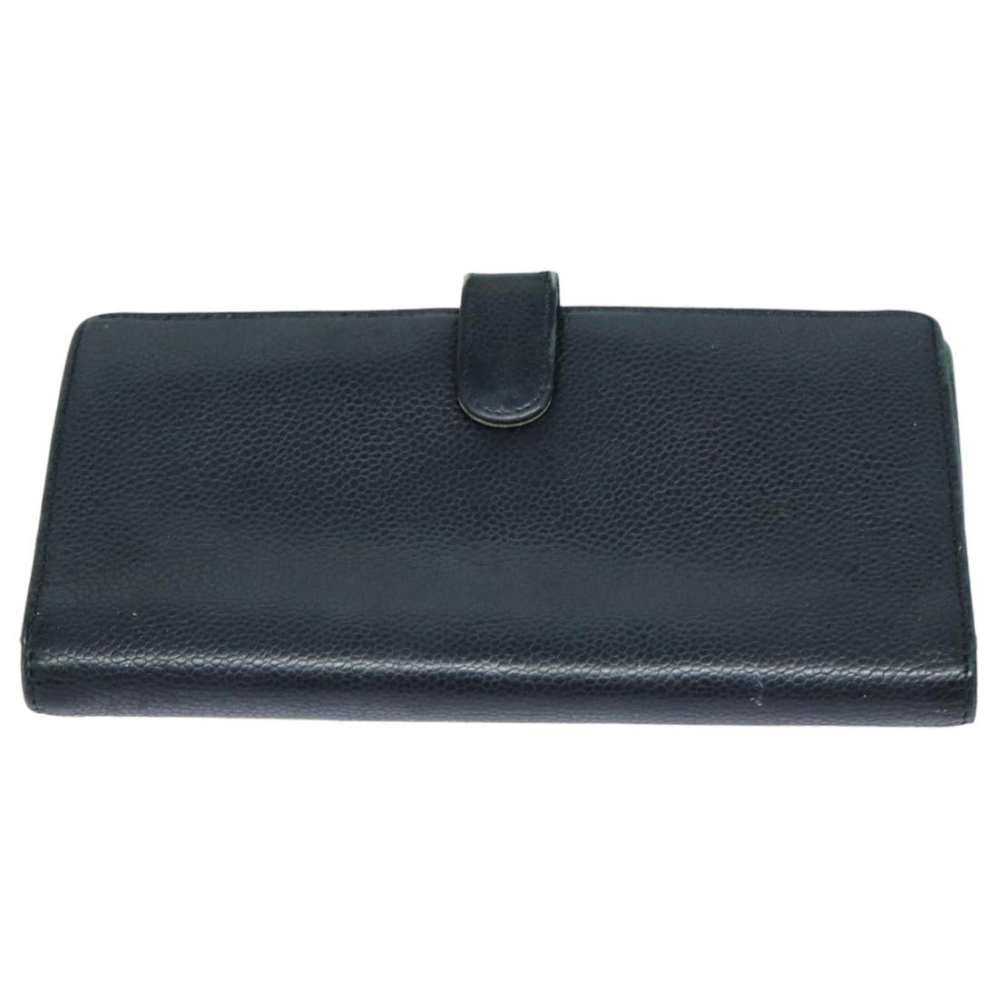 Top Quality Chanel COCO Mark Wallet Caviar Skin Black CC Auth bs16186