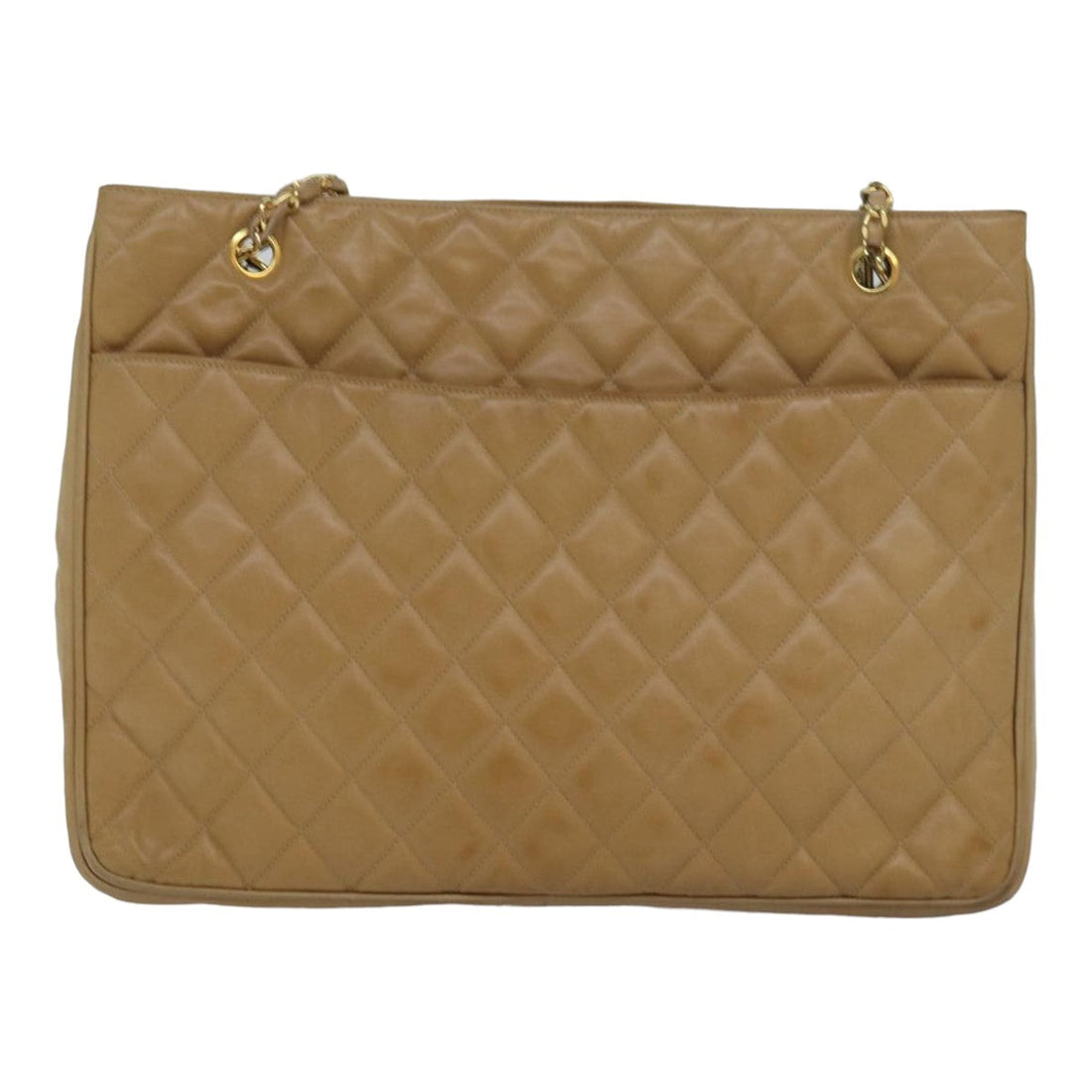 Top Quality Chanel Matelasse Chain Shoulder Bag Leather Beige CC Auth bs16256