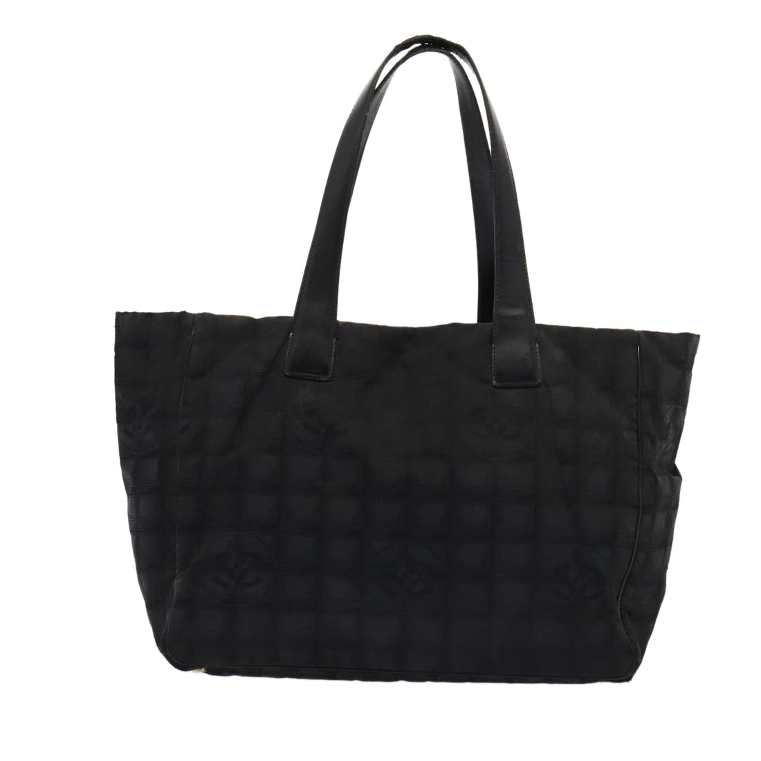 Top Quality Chanel New Travel Line Tote Bag Nylon Black CC Auth bs16269
