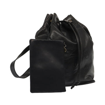 Top Quality Chanel COCO Mark Purse Shoulder Bag Lamb Skin Black CC Auth bs16571