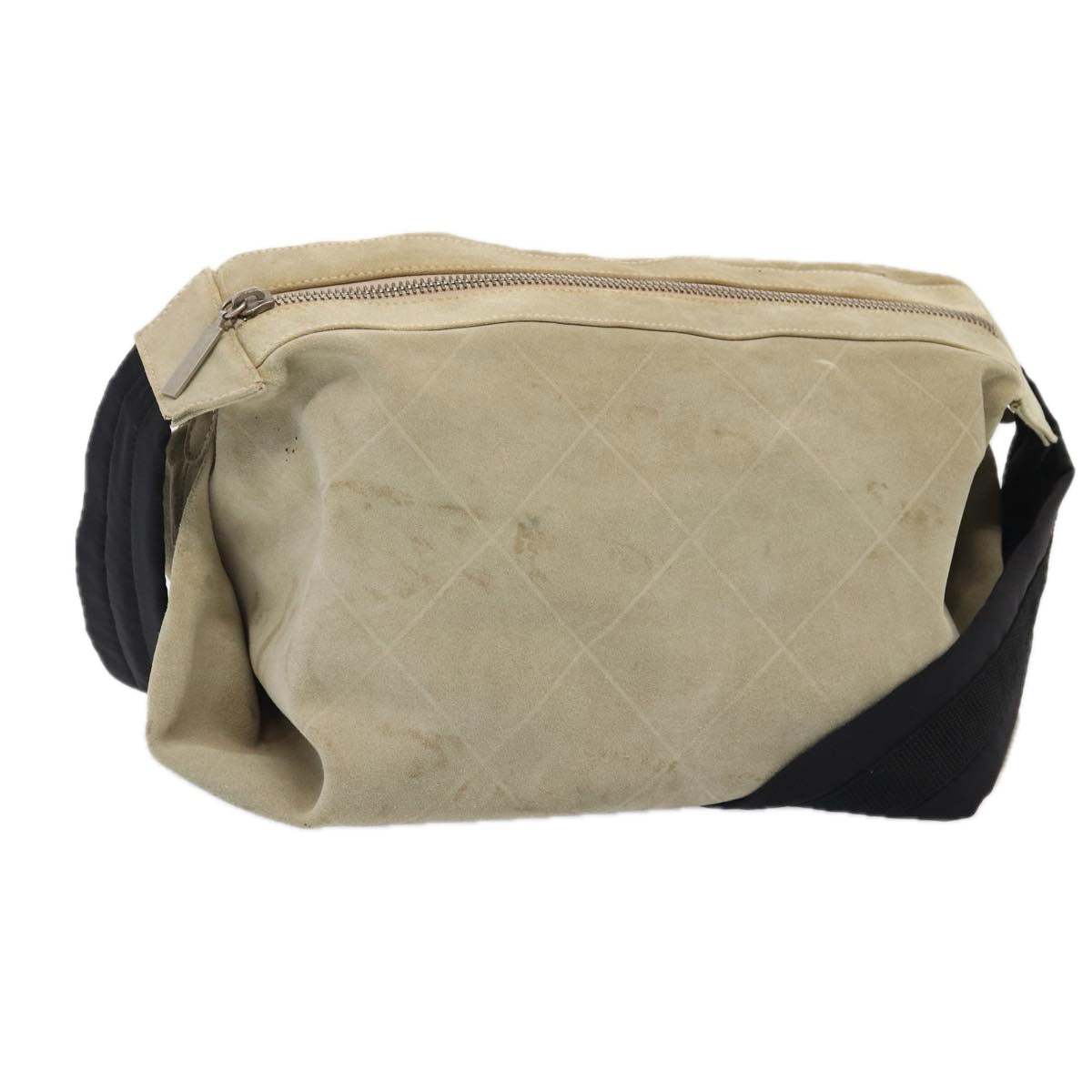 Top Quality Chanel Matelasse Shoulder Bag Suede nylon Beige Black Silver CC Auth bs16824