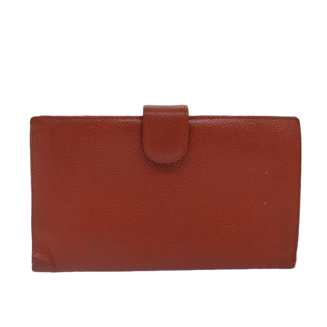 Top Quality Chanel COCO Mark Wallet Caviar Skin Orange Gold CC Auth bs16889