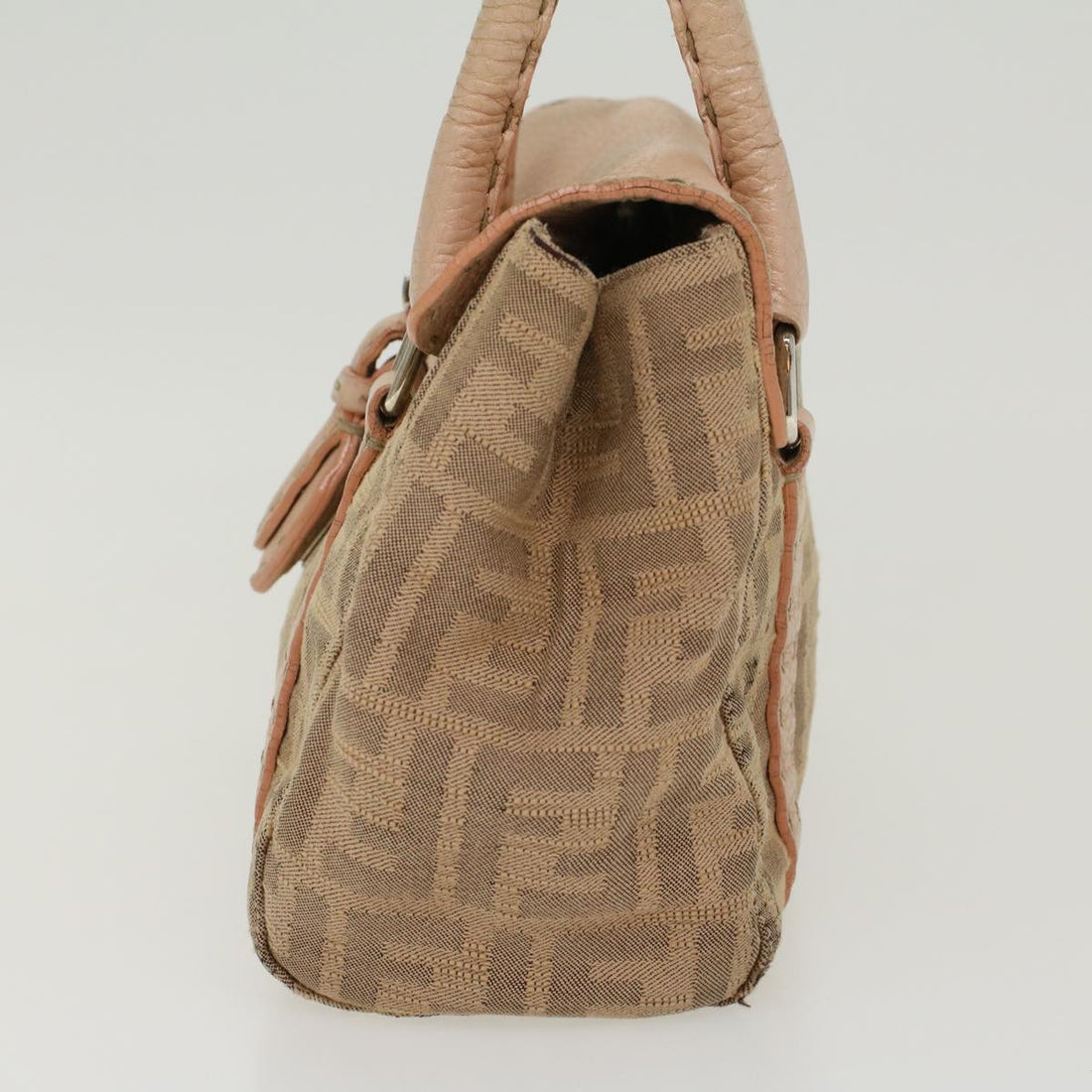 FENDI Zucca Canvas Linda Hand Bag Beige Pink  bs6036