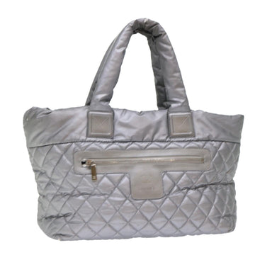 Top Quality Chanel Cococoon Hand Bag Nylon Silver CC Auth bs7271