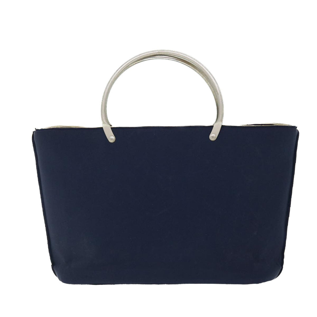 Top Quality Chanel Hand Bag Canvas Navy CC Auth bs8016