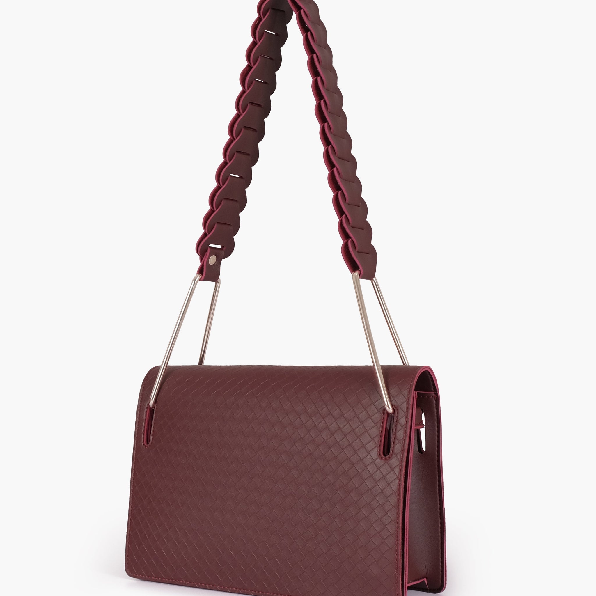 Burgundy loop strap shoulder bag