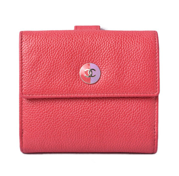 Chanel Caviar Skin Bifold Wallet Rose/Purple