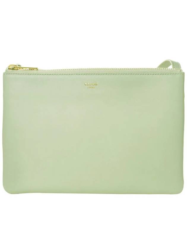CELINE WoMen's Medium Logo Trio Shoulder Bag Light Green