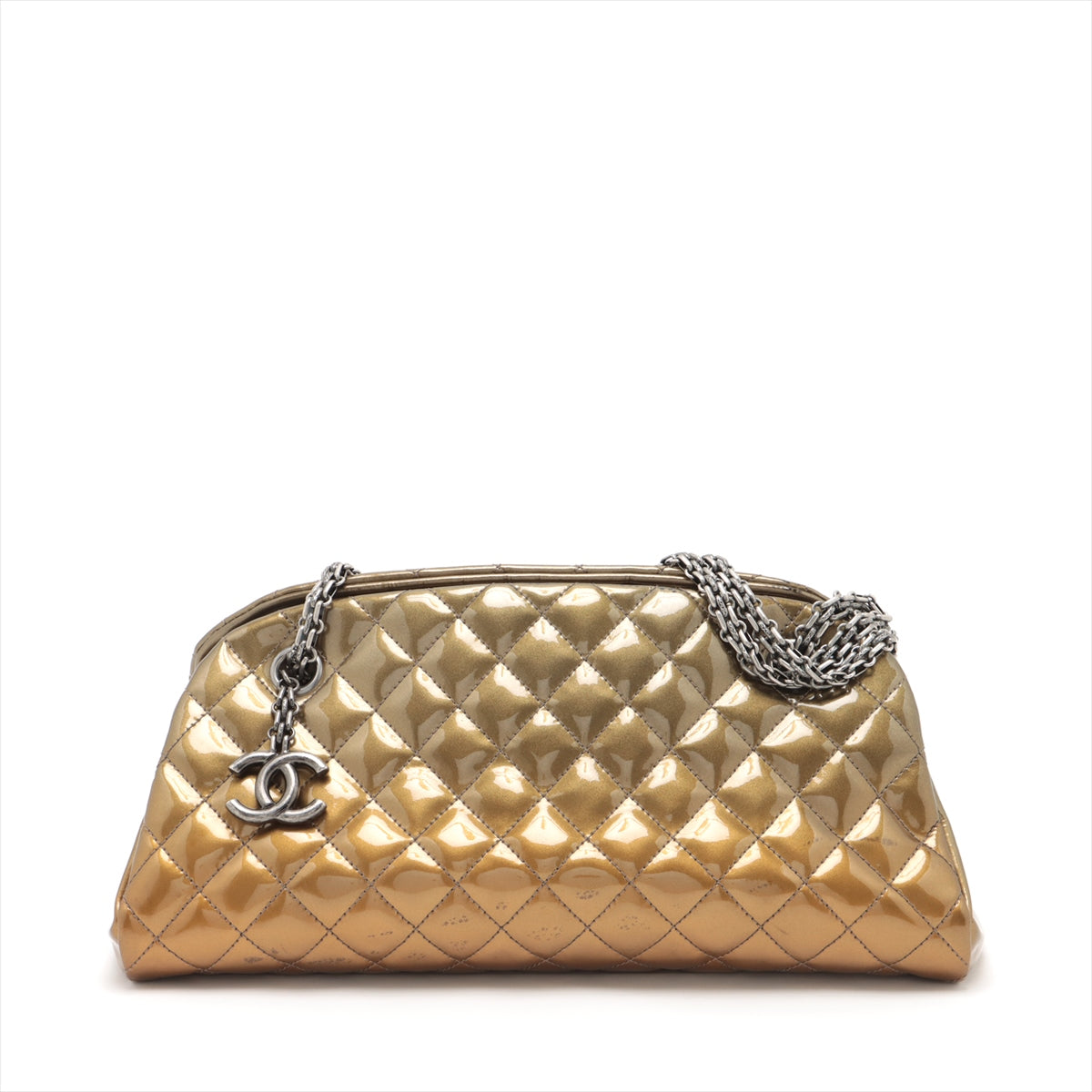 Chanel Matrasse Patent Leather Balling Bag G Gummetal Gold  15th