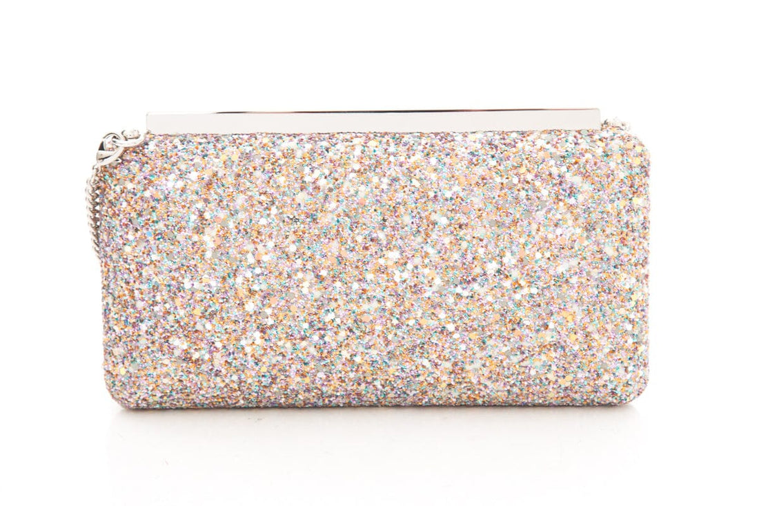 Jimmy Choo Pink Metallic Glitter Clutch