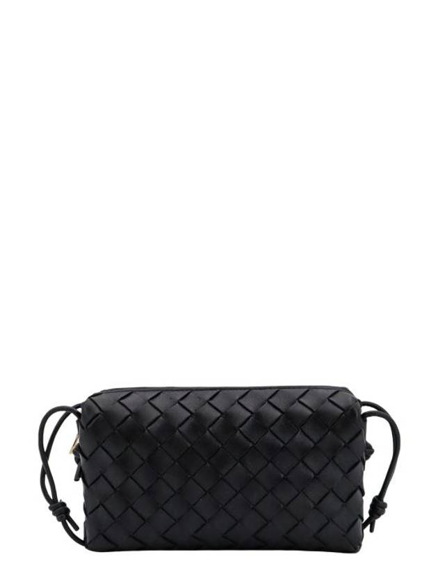 Bottega Veneta Intrecciato Small Leather Cross Bag Black