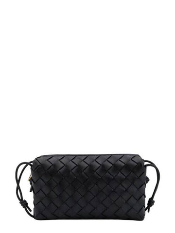 Bottega Veneta Intrecciato Small Leather Cross Bag Black