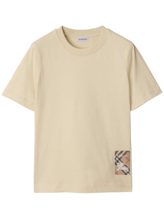 Burberry Check Label Short Sleeve T-Shirt Nutmeg