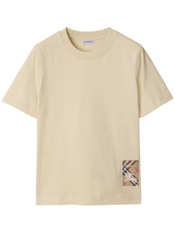Burberry Check Label Short Sleeve T-Shirt Nutmeg
