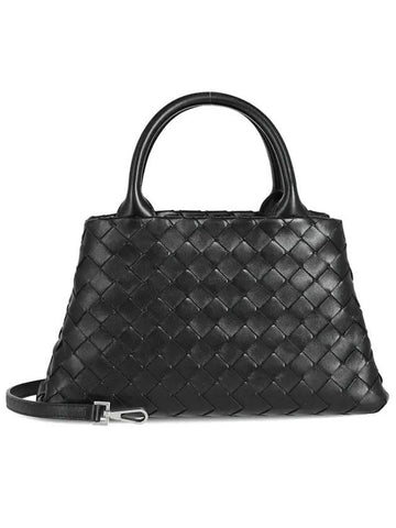 Bottega Veneta Intrecciato New Roma Tote Bag Black