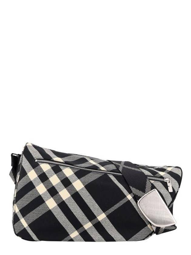 Burberry Shield Check Large Messenger Bag Black
