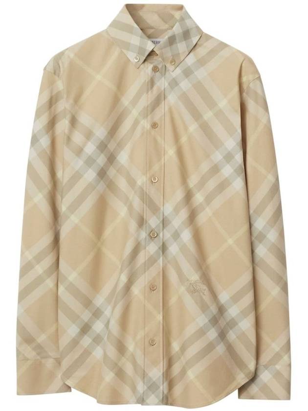 Burberry Vintage Check Cotton Long Sleeve Shirt Beige