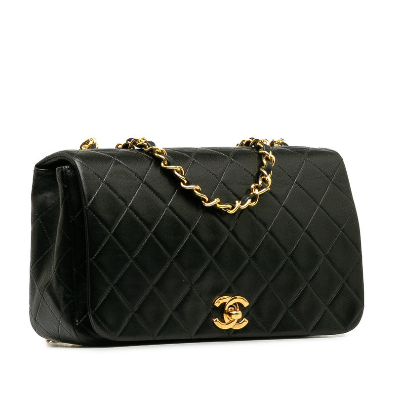 Chanel Mattress Chain houlder Bag Black Gold  Lady Chanel