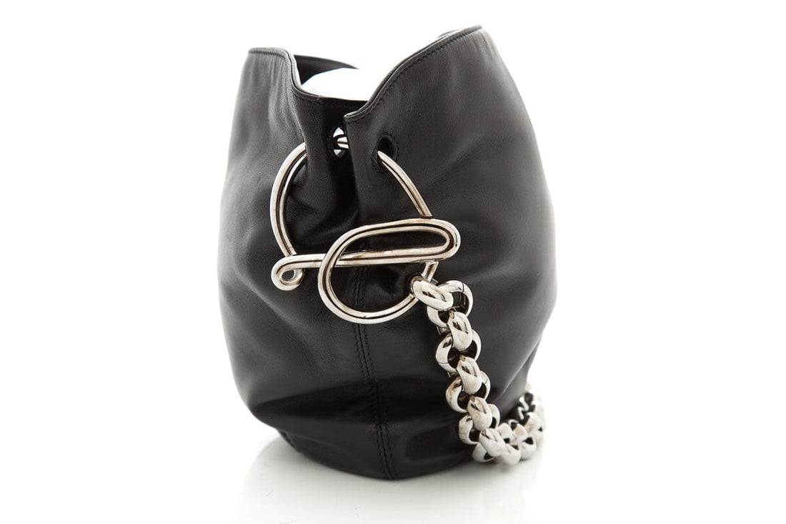 Loewe Black Logo Chain Handle Lambskin Handbag