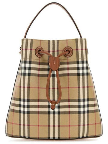 Burberry Vintage Check Bucket Bag Beige