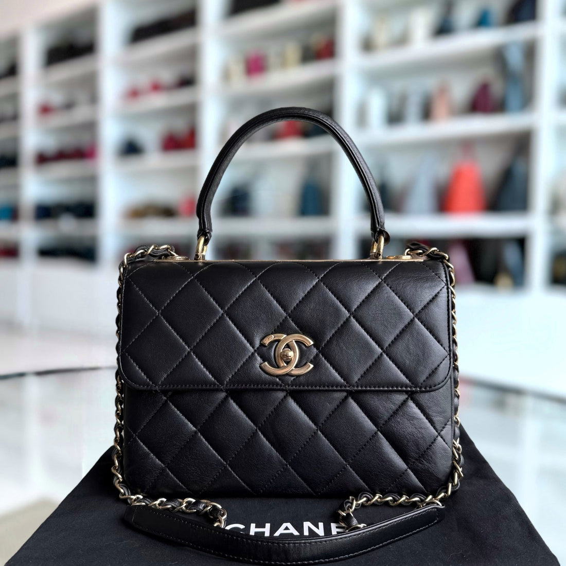 Chanel Trendy CC Small - Quilted Lambskin Black Gold Hardware Series 24