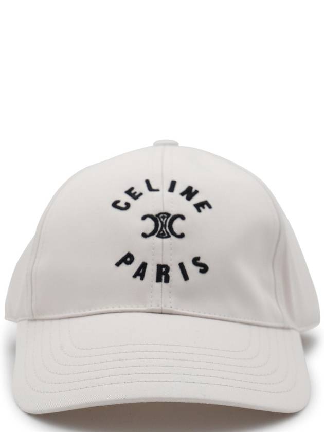 CELINE Paris Triomphe Embroidered Ball Cap Craie
