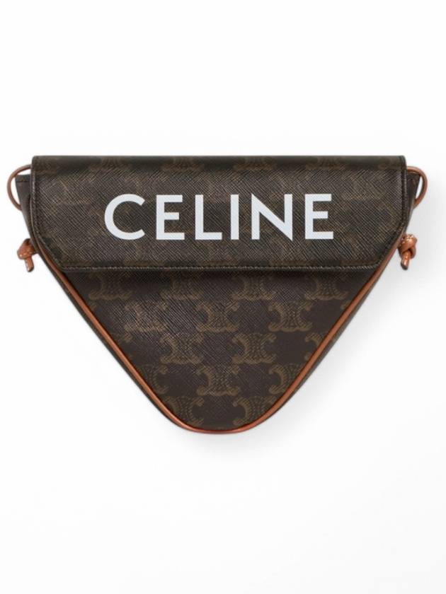 CELINE Triangle Crossbody Bag in Triomphe Canvas Tan