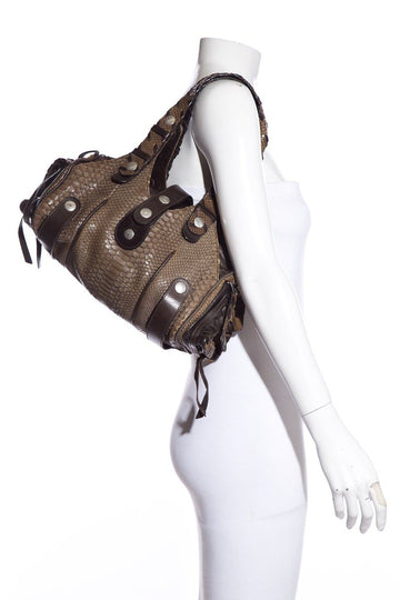 Chloe Green Python Skin Handle Bag