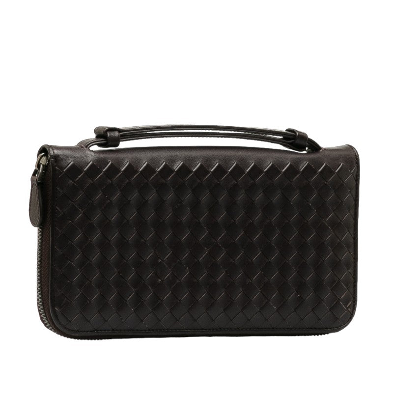 Bottega Veneta  Intrecciato Clutch Bag in Leather Black