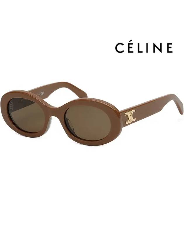 CELINE Eyewear Triomphe Logo Temple Sunglasses Brown