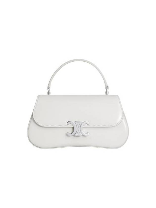 CELINE Teen Lola Shiny Calfskin Shoulder Bag White