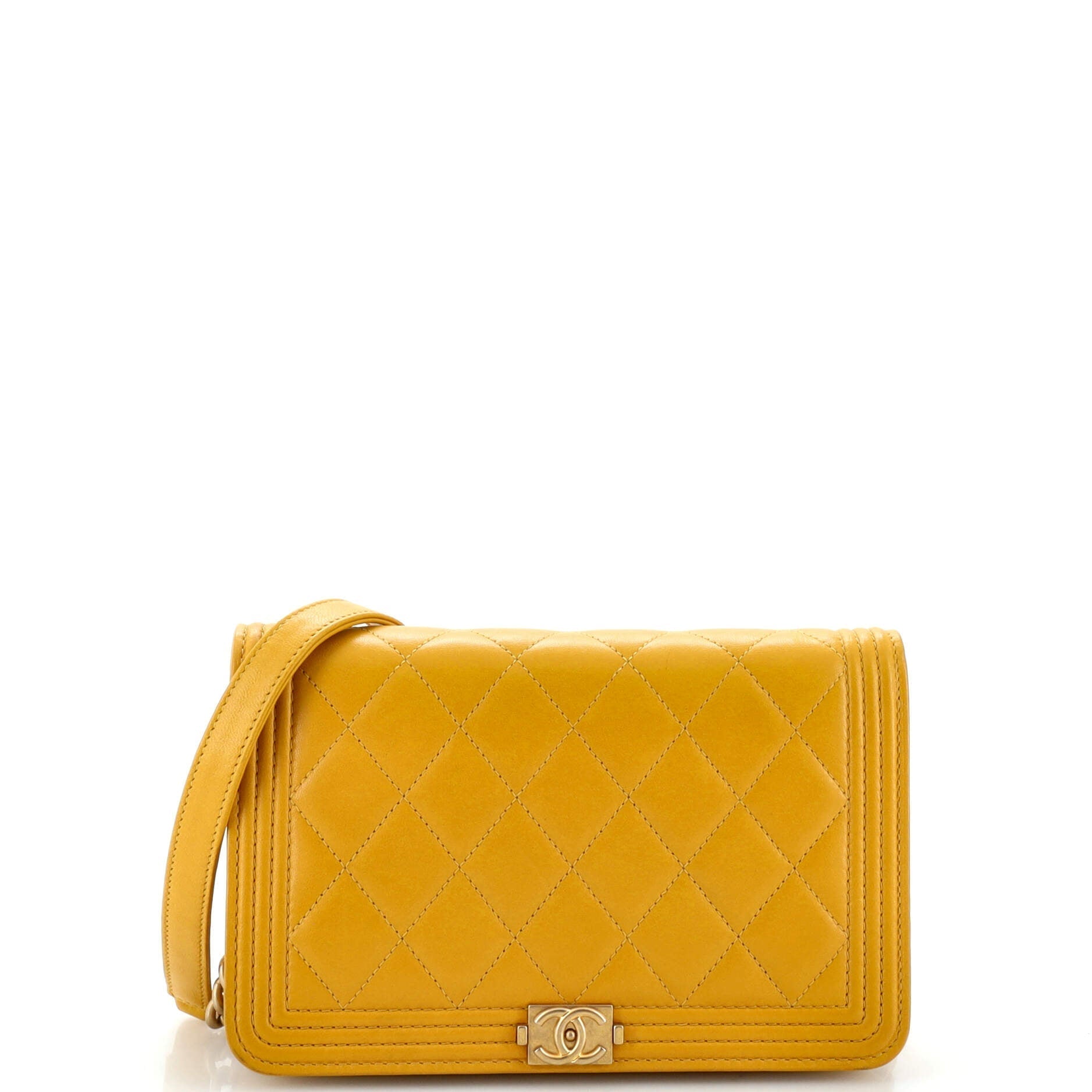 CHANEL Boy Wallet on Chain Quilted Lambskin