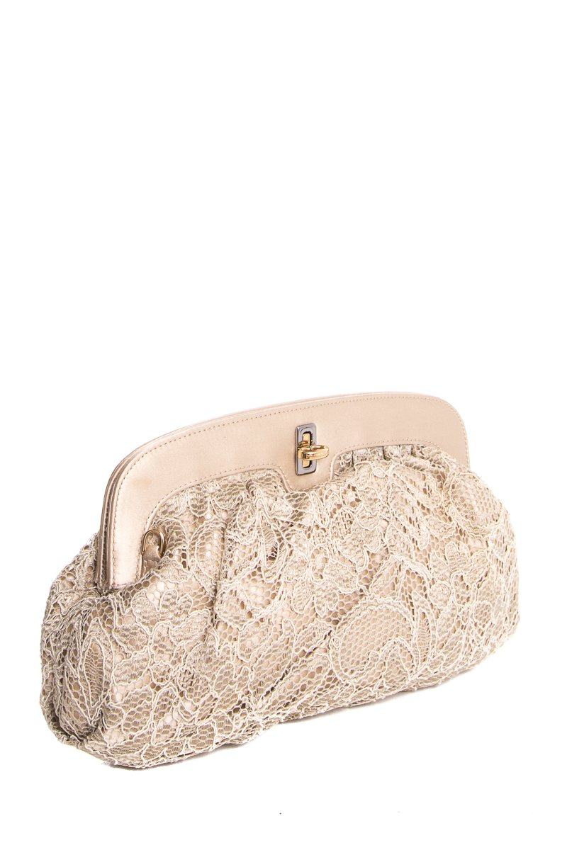 Dolce & Gabbana Beige Lace Clutch