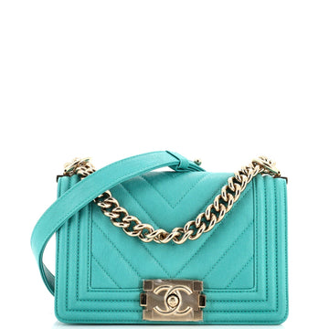 CHANEL Boy Flap Bag Chevron Caviar Small
