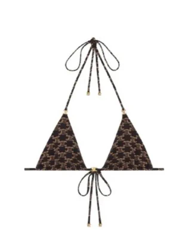 CELINE Triomphe Monogram Triangle Top Brown