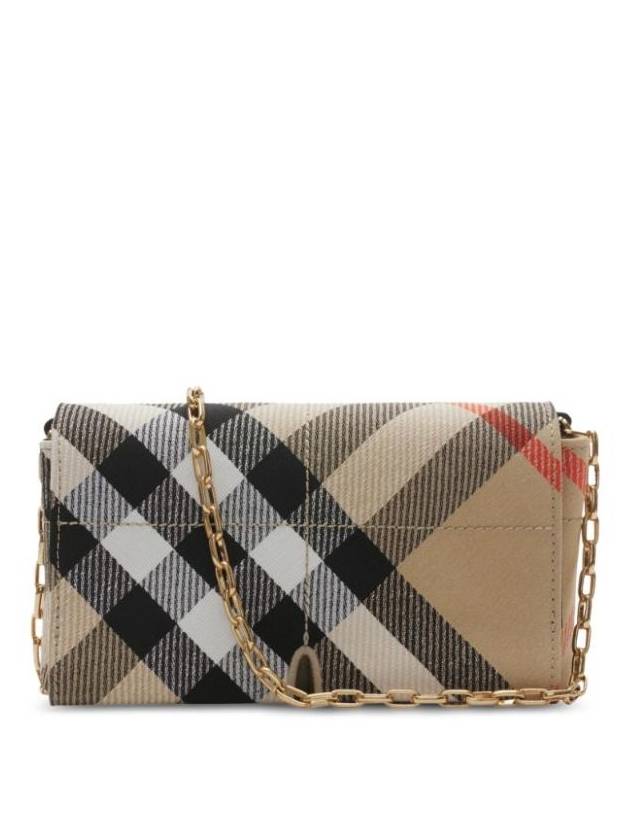 Burberry Snip Check Chain Mini Shoulder Bag Sand