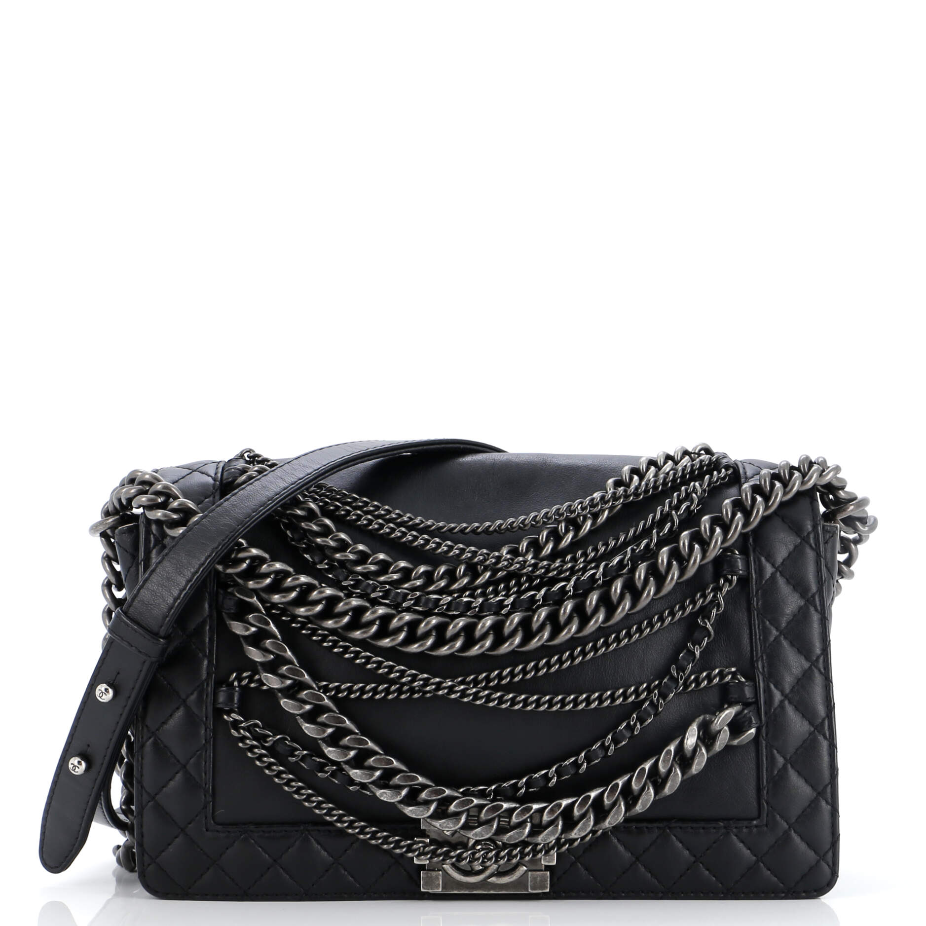 CHANEL Boy Flap Bag Enchained Lambskin New Medium