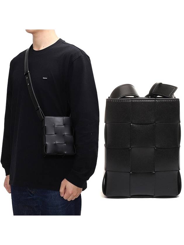 Bottega Veneta Cassette Intrecciato Mini Cross Bag Black