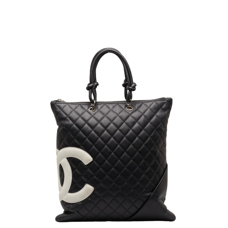 Chanel Matras Combo Line Coca-Cola Handbag Tote Bag Black White Leather  CHANEL