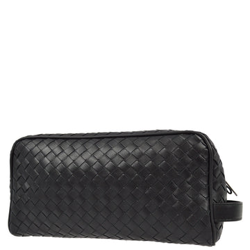 Bottega Veneta  Black Intrecciato Pouch Clutch Bag