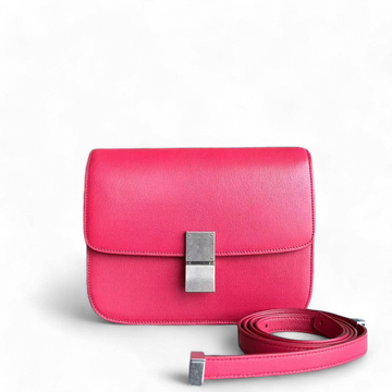 Celine Box Medium - Grained Calfskin Hot Pink Silver Hardware